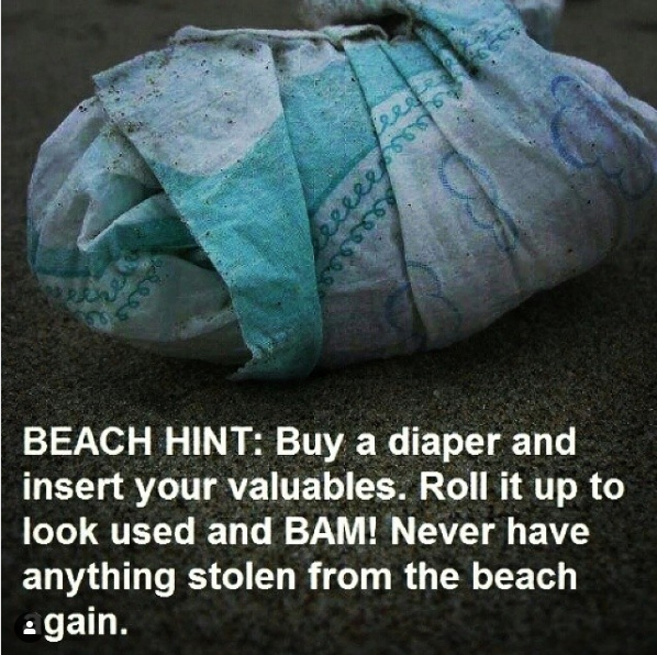 12 unused diaper makes secure beachside storage via simphome