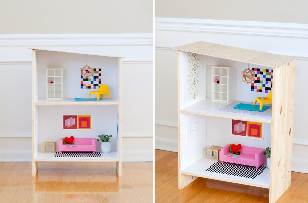 3 how to turn a Rast nightstand into a modern dollhouse via simphome