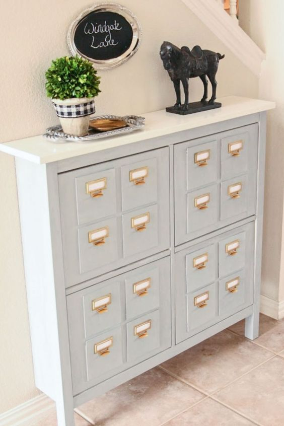 27 Turn a Hemnes shoe cabinet to a new faux library catalog Simphome com