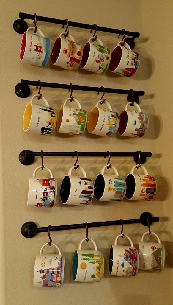 Hooks and hangers coffee mug display