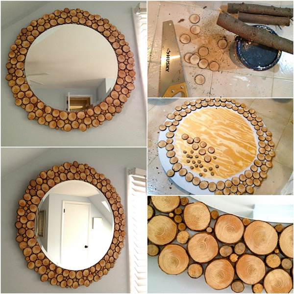 wood slide mirror frame