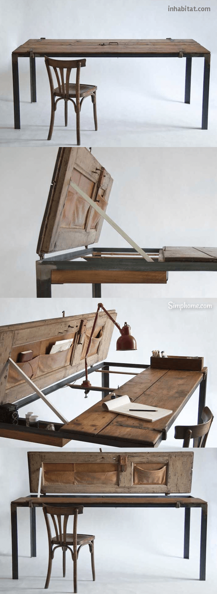 Manoteca Reincarnates a Vintage Door as a Rustic Desk 18 Simphome com p