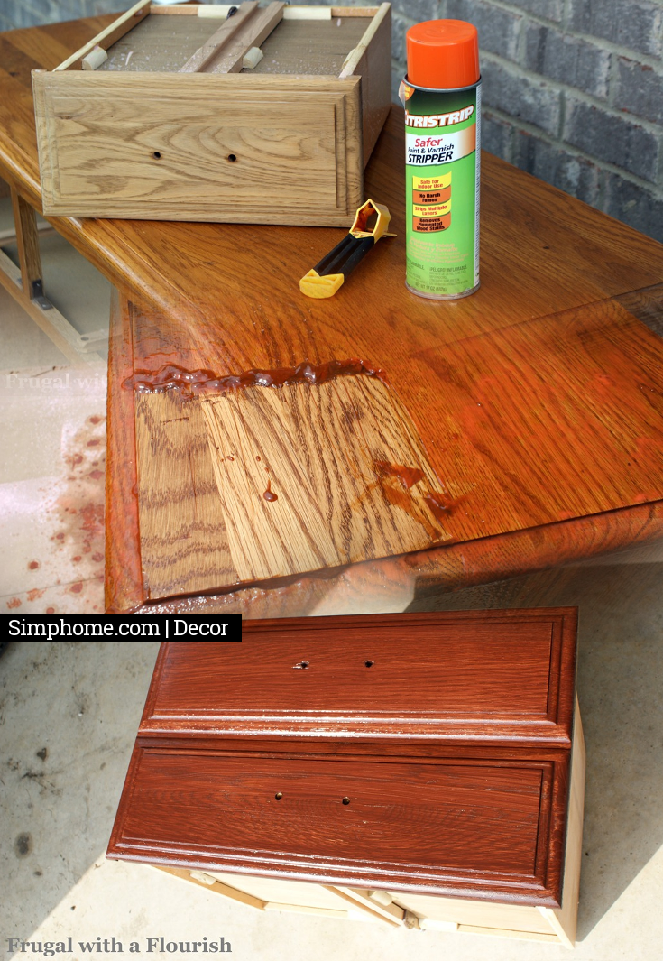 Un stain then re stain your old drawers Simphome com