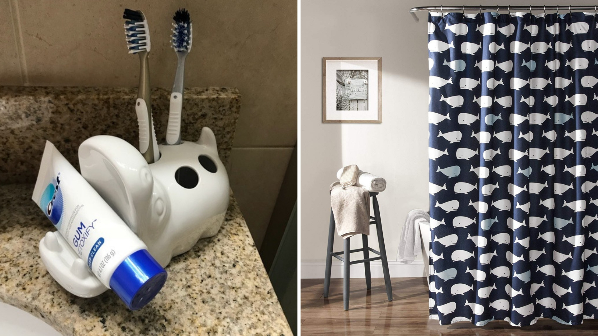 simphome - toothbrush holder whale curtain