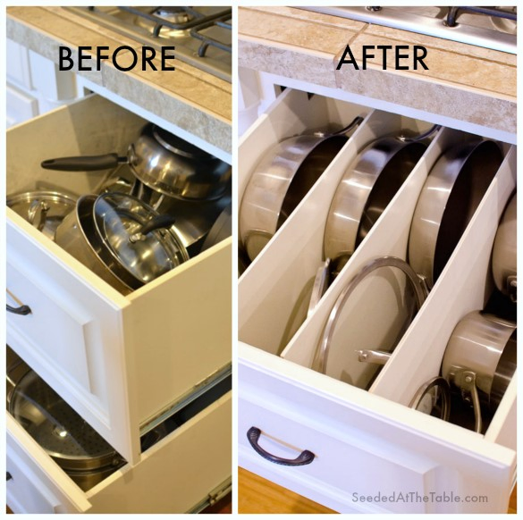 Organizing a Pots and Pans Drawer with Dividers simphome com