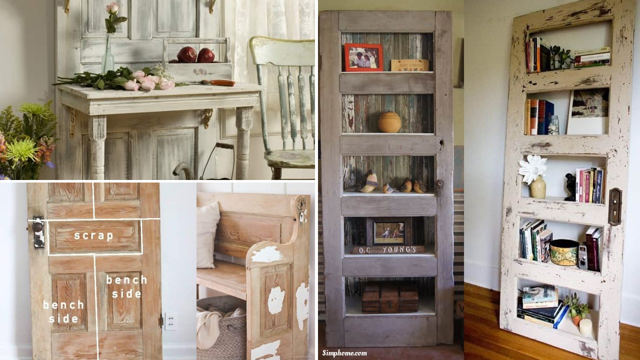 10 DIY Projects Re purposing Old Doors Simphome com featured