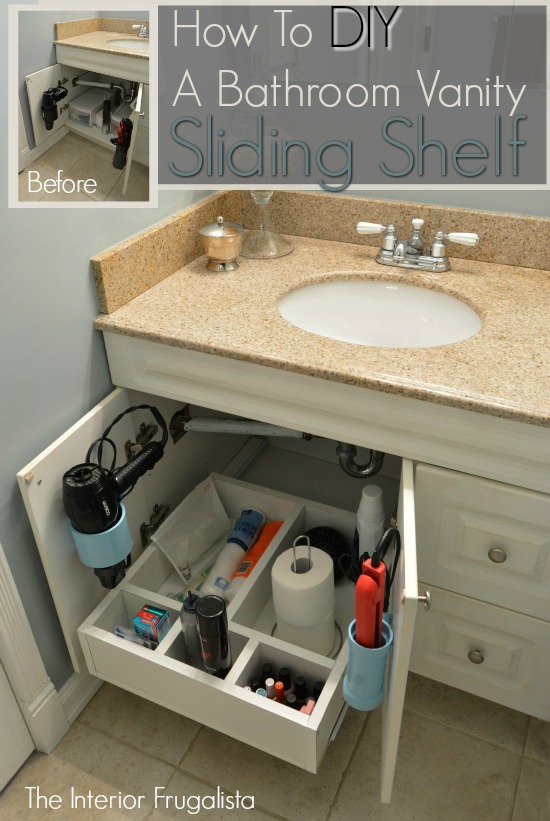 13 How To Build A Bathroom Vanity Sliding Shelf Simphome com
