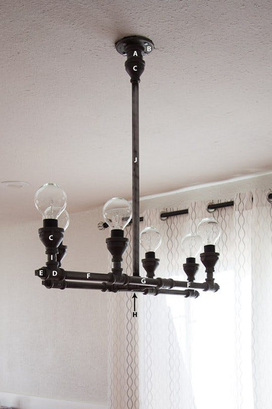 18 DIY Room pipe chandelier Simphome com