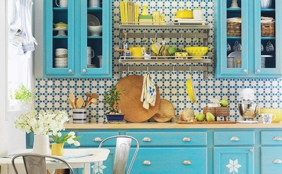 2 Light Blue Vintage Kitchen Simphome com