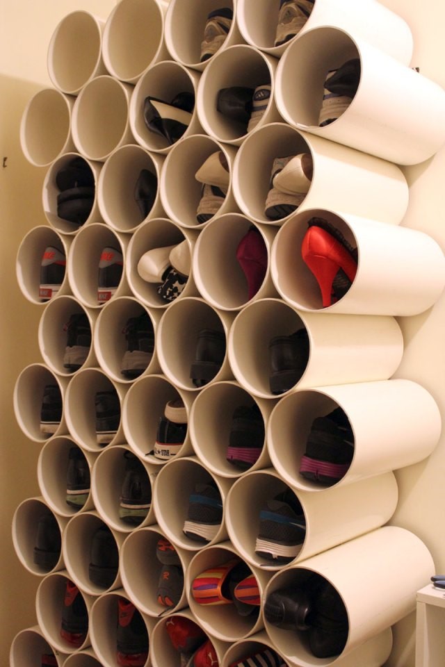 10 DIY PVC Pipe Shoe Storage Simphome com