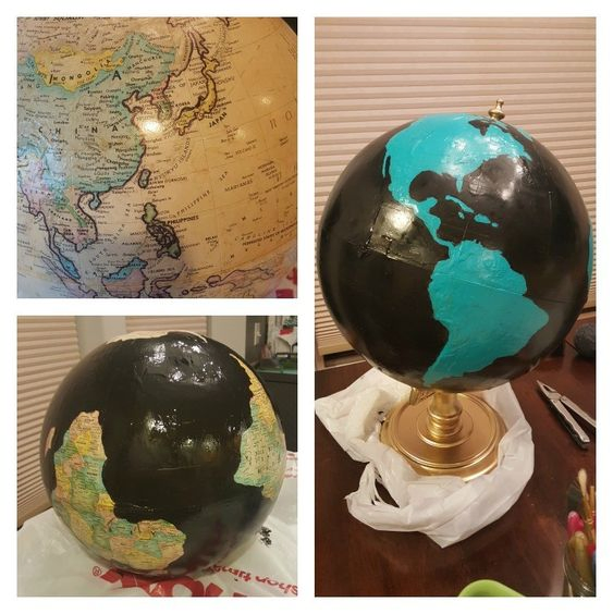 20 UPCYCLED PAINTED THRIFT STORE GLOBE Simphome com