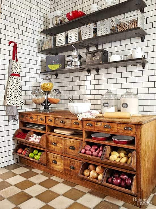 39 A Vintage Style industrial storage kitchen cabinet idea Simphome