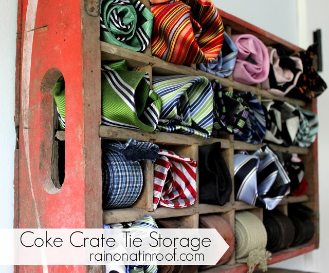 1 Upcycle Coke Crate to Store Ties via simphome