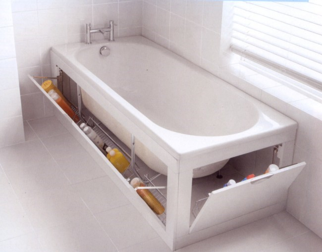 10 Under The Bathtub Storage via simphome