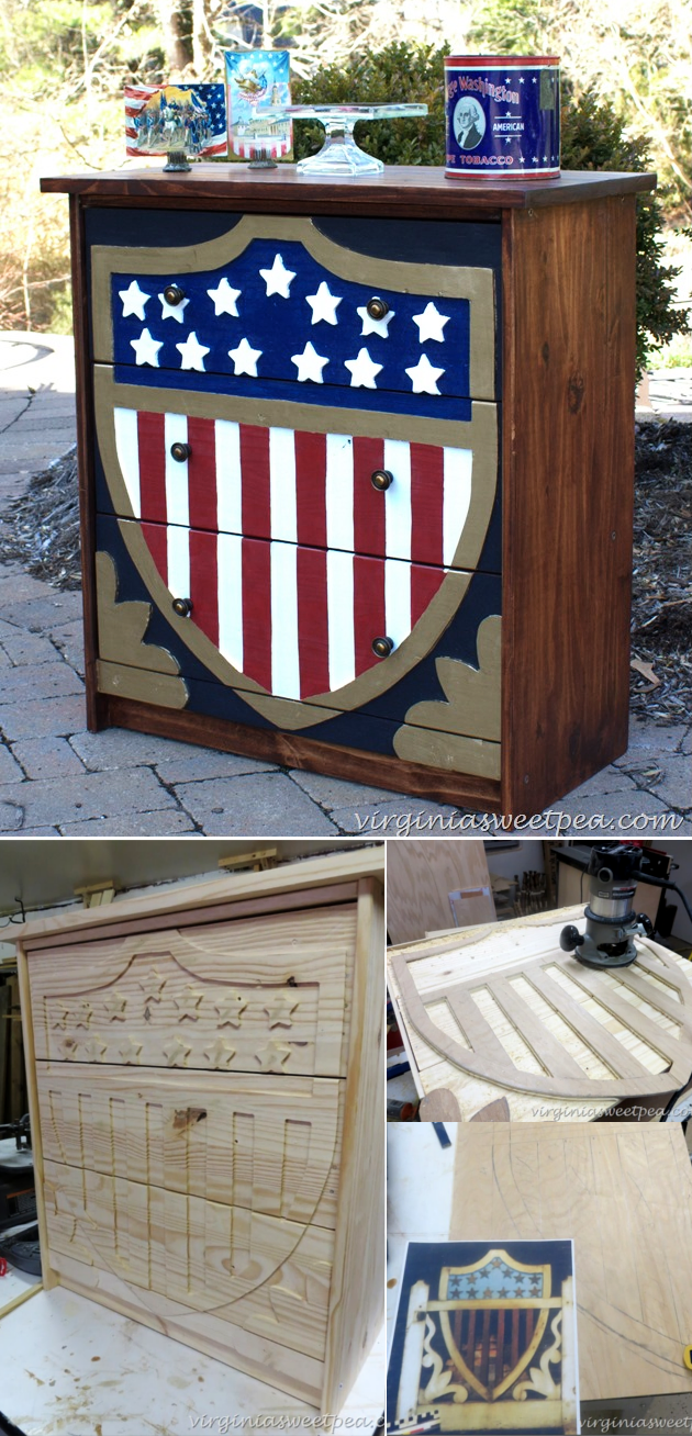 4 Patriotic Dresser Rast makeover via simphome