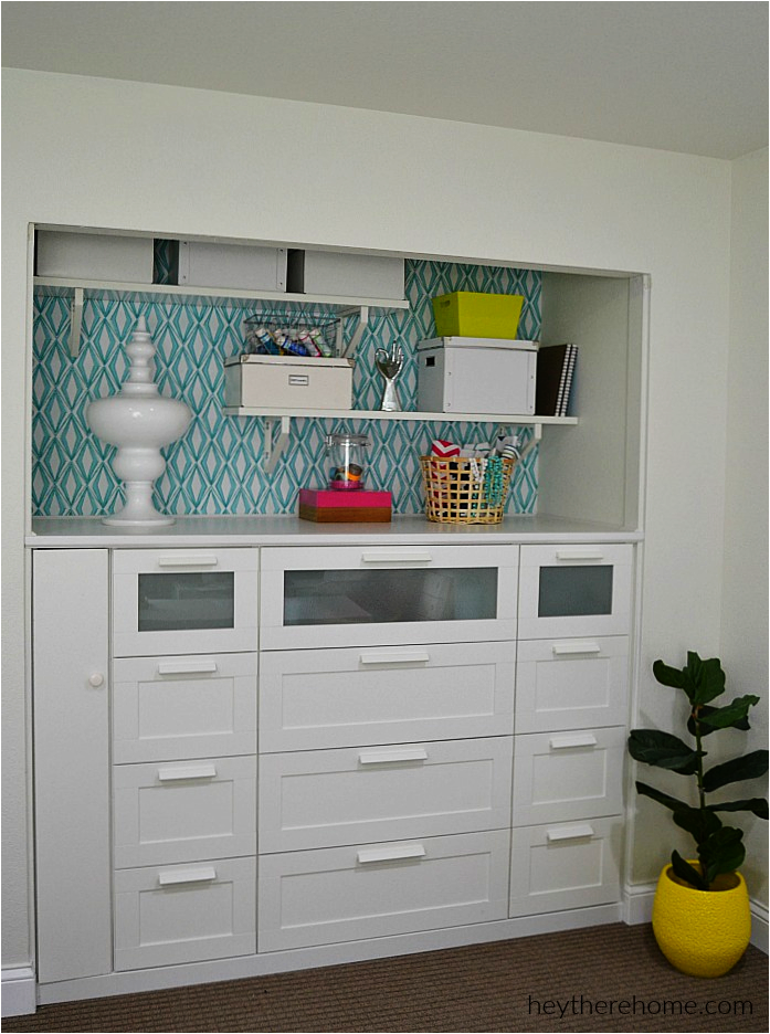 5 A nice built in shelves from 3 IKEA Brimnes Dressers via simphome