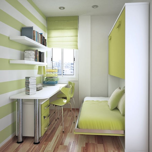 8 Invest in Open Shelves and Floating Bed via simphome
