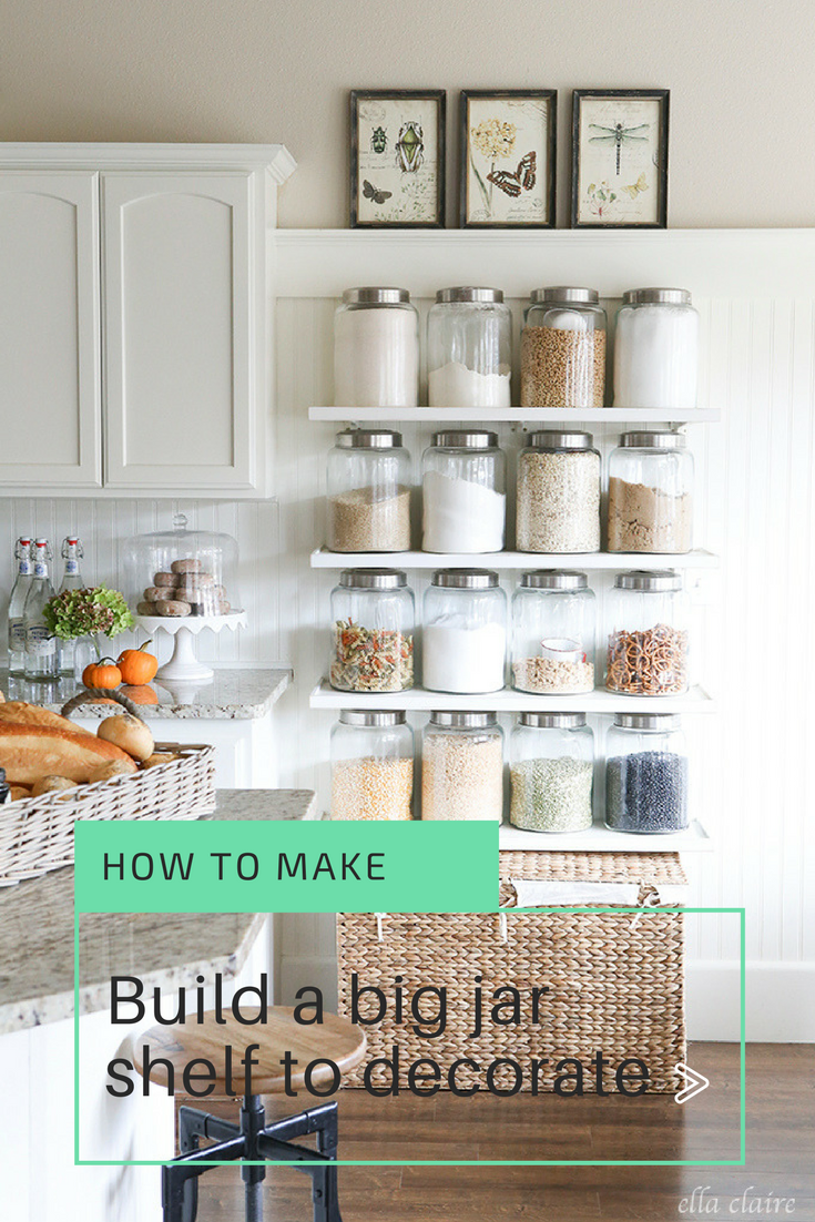 15 Build a big jar shelf to decorate via simphome