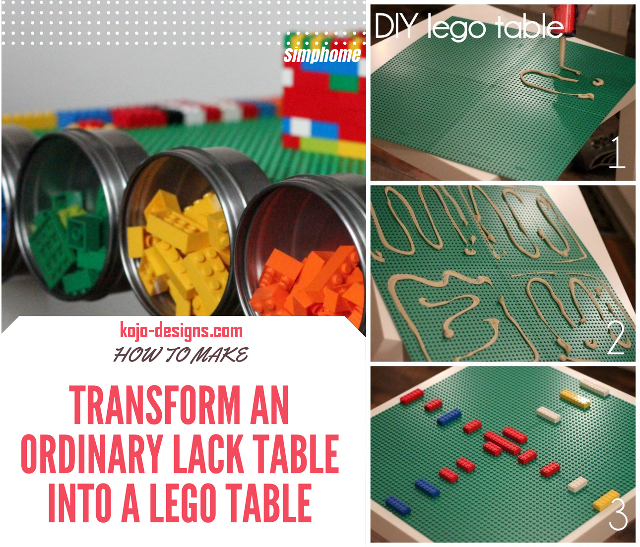 24 Transform an ordinary LACK table into a lego table via simphome