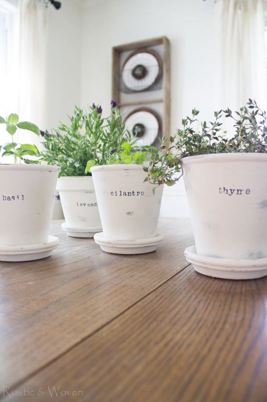 60 Chalk Painted for your indoor Herb Planters via simphome