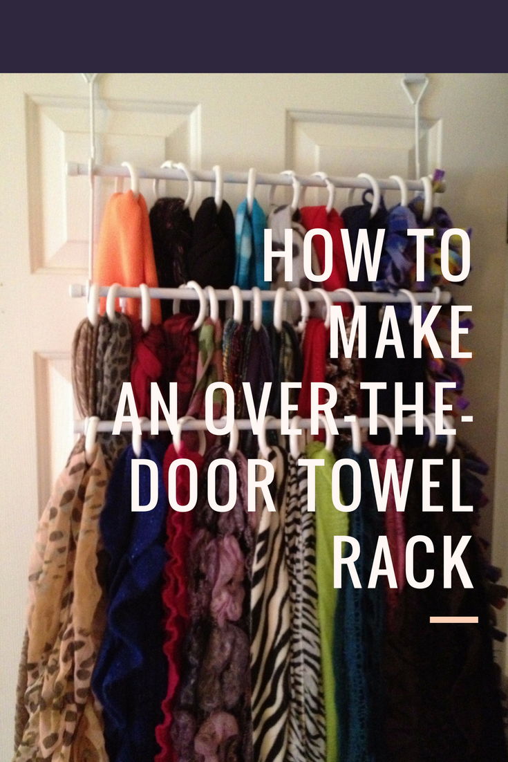 9 Loop shower curtain rings on an over the door towel rack via simphome