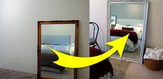 How to Refresh an Antique Mirror with spray paint via simphome featured