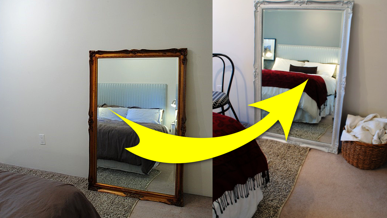 How to Refresh an Antique Mirror with spray paint via simphome featured
