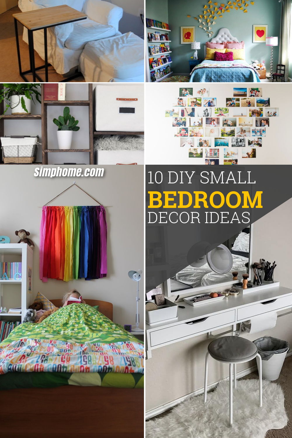 10 DIY Small Bedroom Decorating Ideas via simphome pinterest long