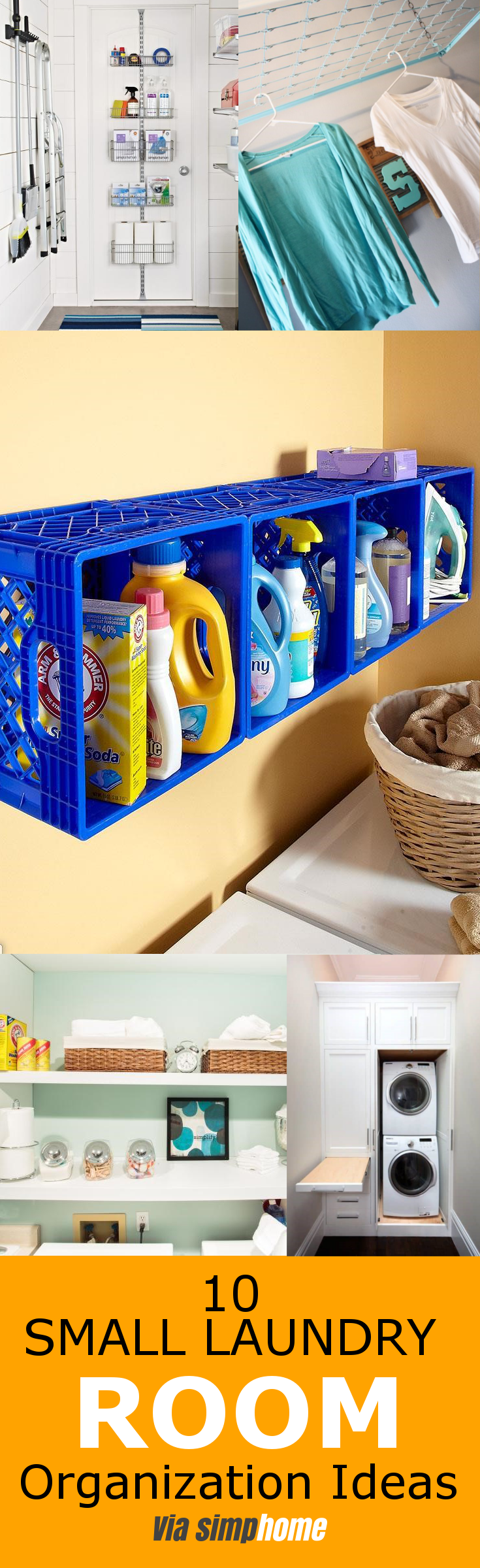 10 Small Laundry Room Organization Ideas via simphome featured pinterest 1