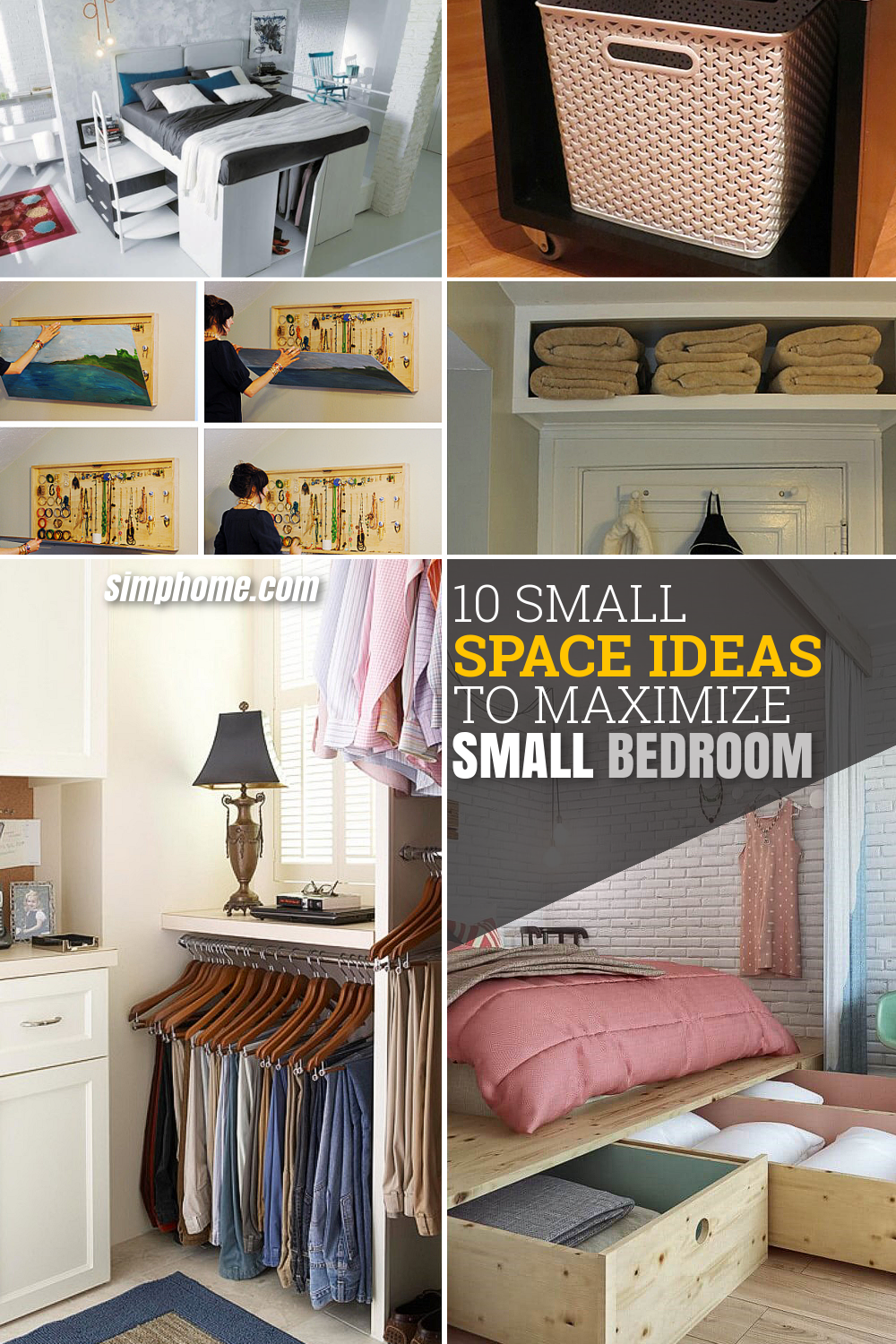 10 Small Space Ideas to Maximize Small Bedroom via Simphome long pinterest