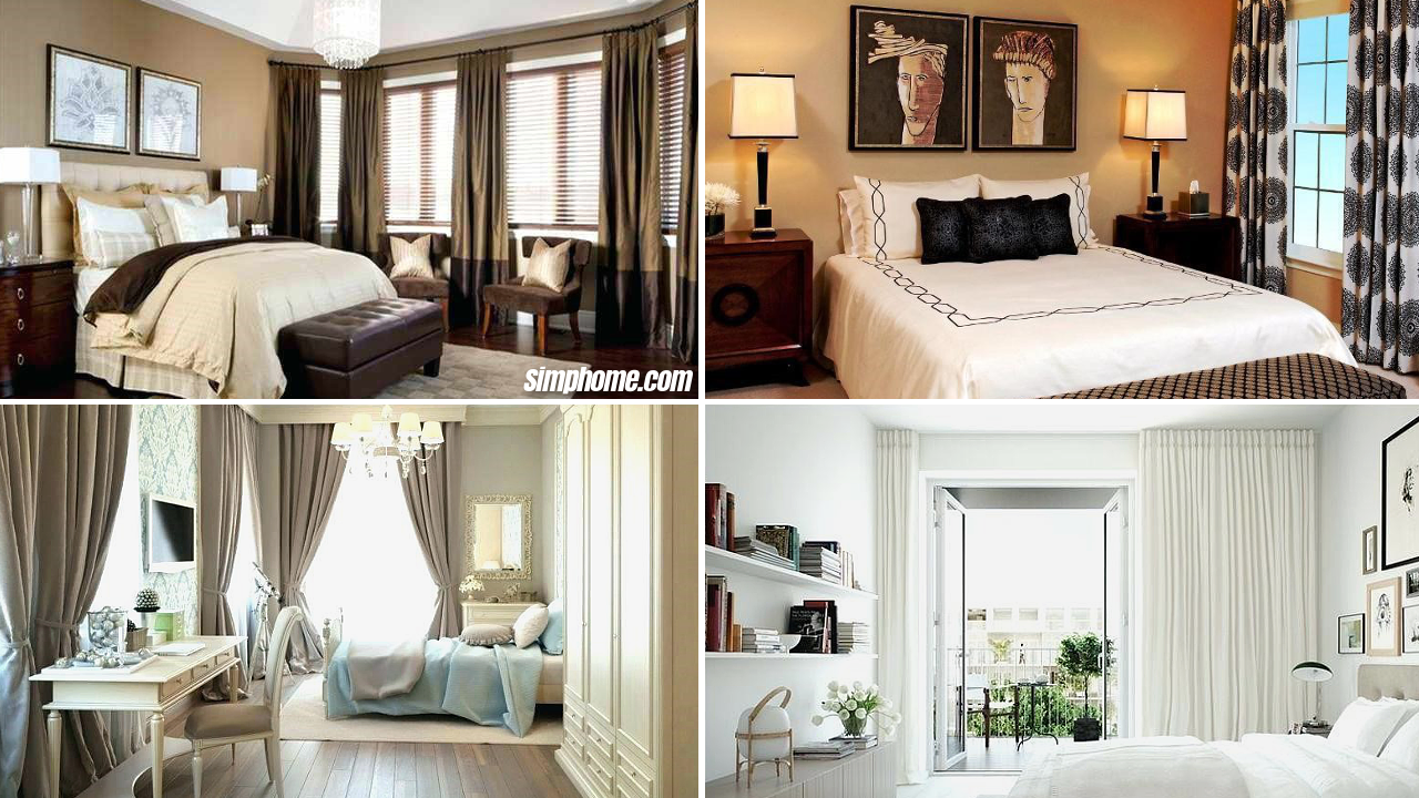 10 Curtain Ideas for Small Bedroom via Simphome com featured