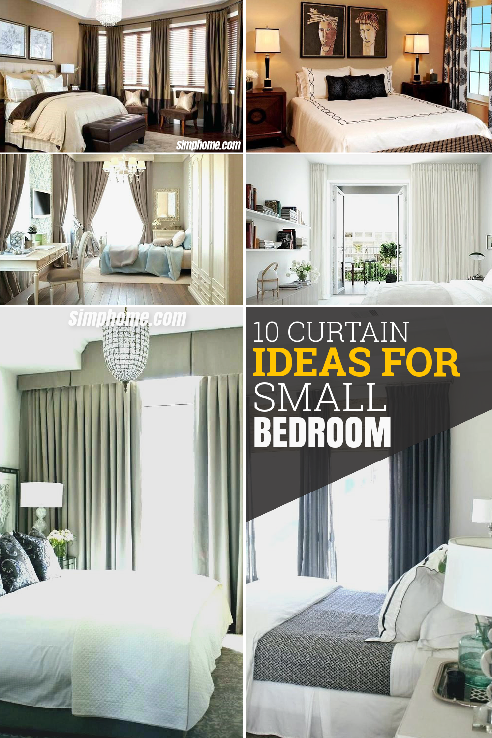 10 Curtain Ideas for Small Bedroom via Simphome com pintrerest image