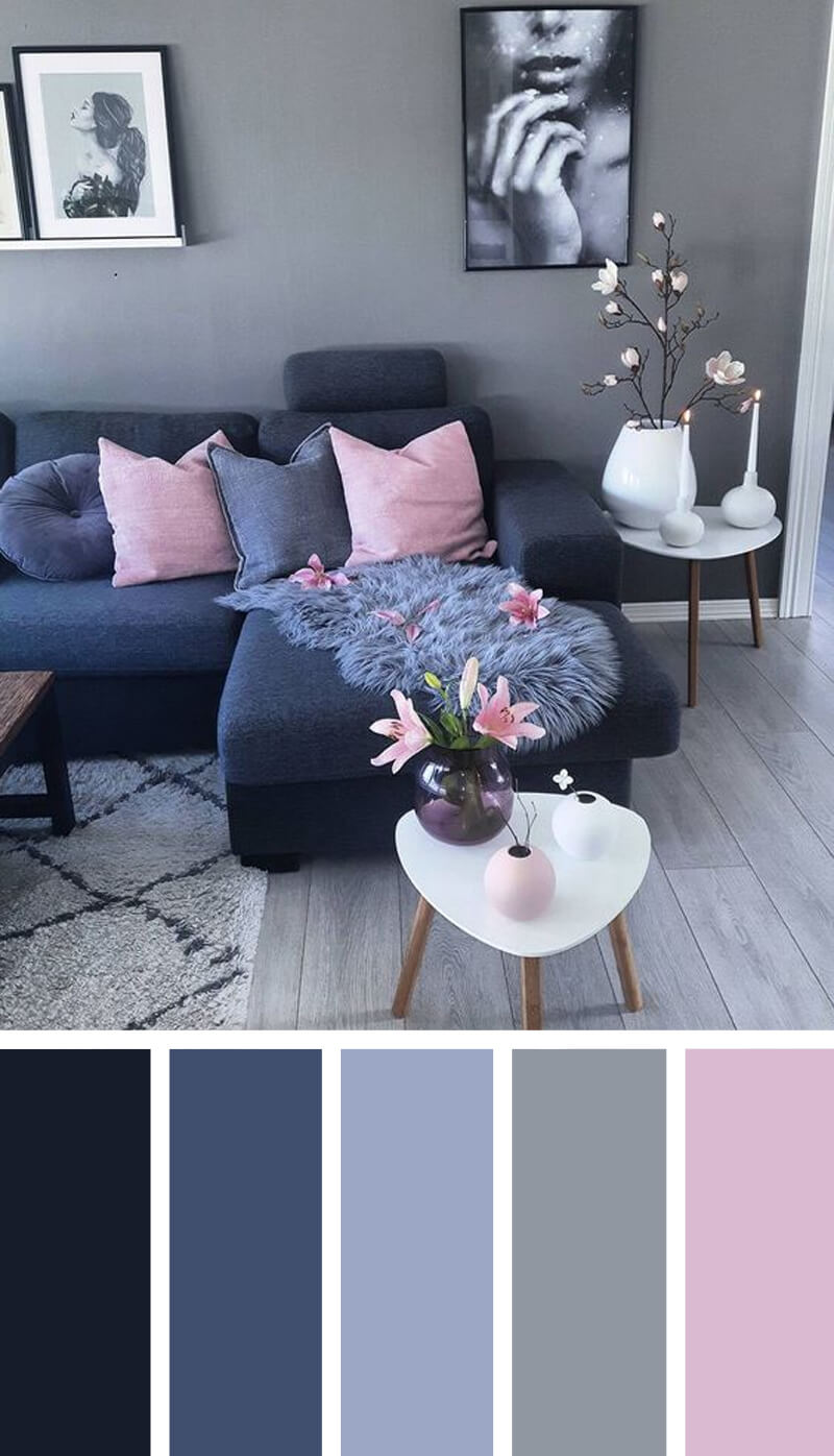 2. Relaxing Gray and Pink via Simphome