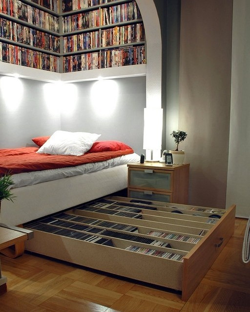9. Clever DVD Collection Storage via Simphome