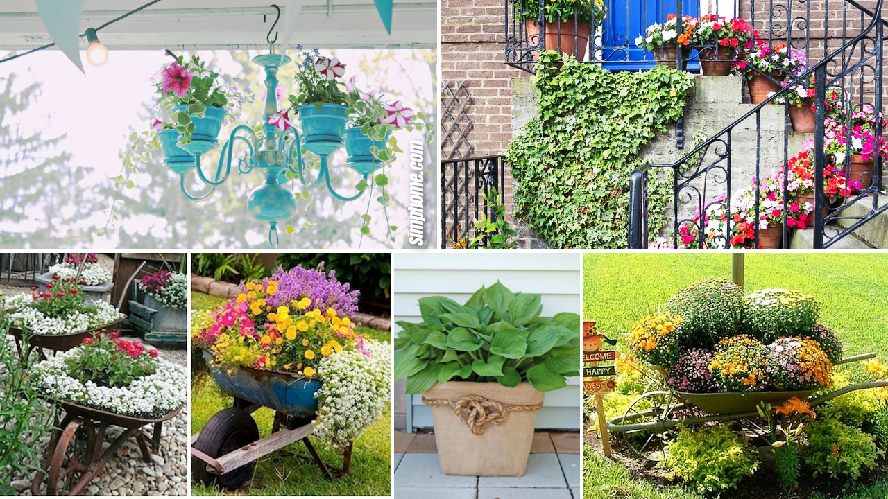 10 DIY Flower Garden Ideas and Containers by Simphome.com Featured Image
