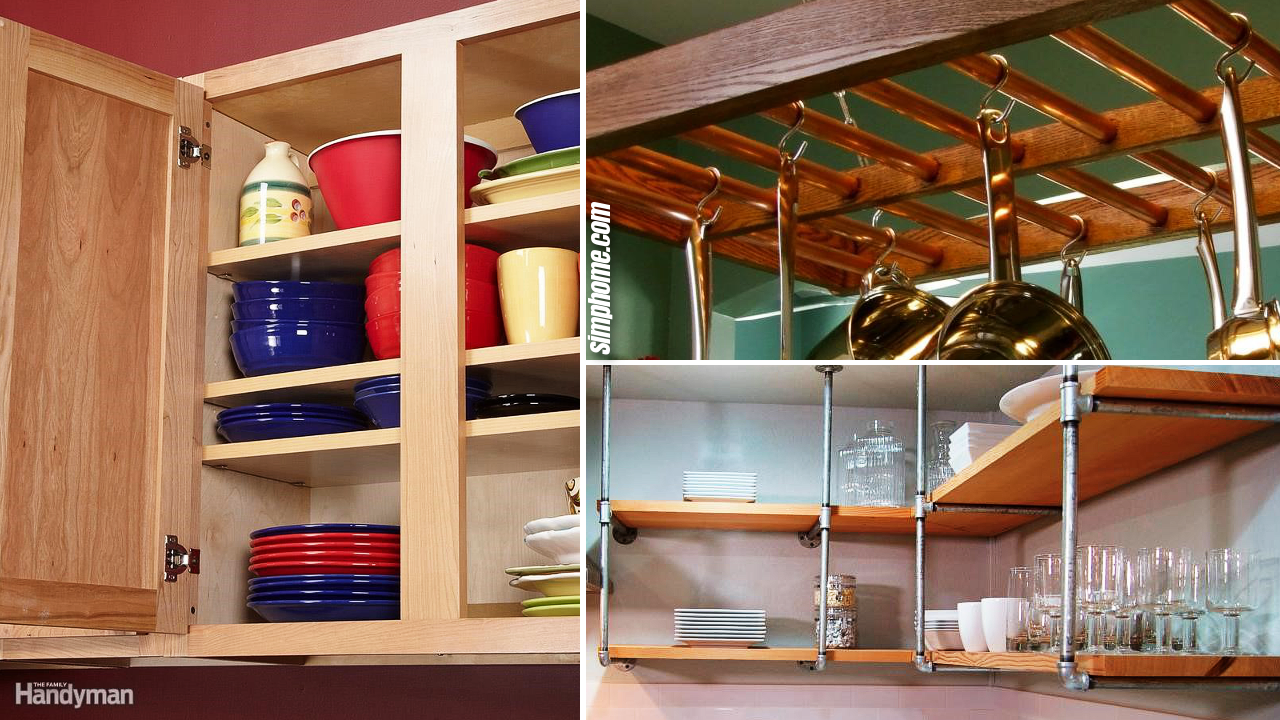 10 low cost DIY kitchen improvement storage ideas via Simphome.com Featured image