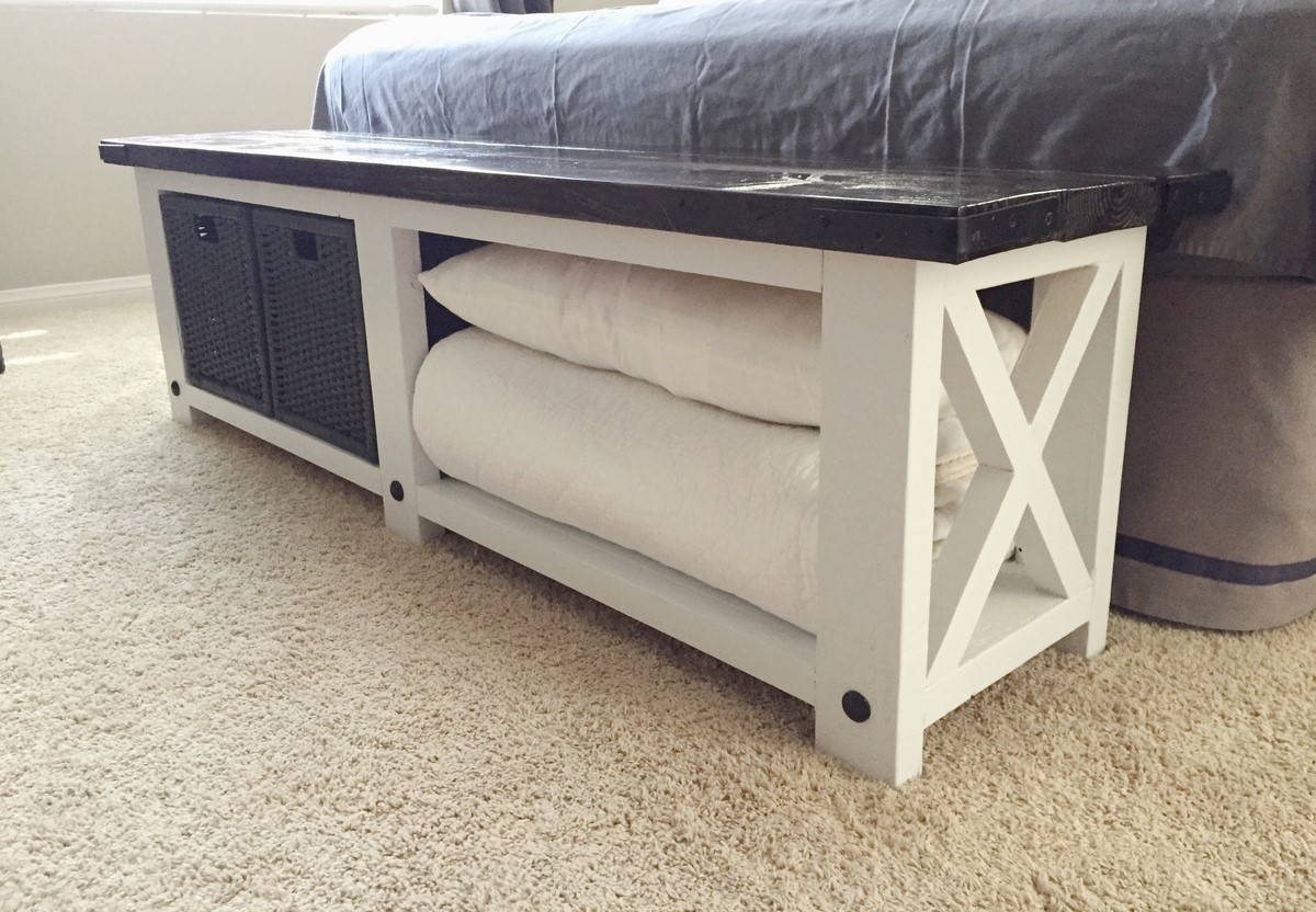 2. Bedroom Bench with Storage via Simphome