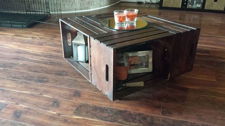 8. Wooden Crate Coffee Table via Simphome