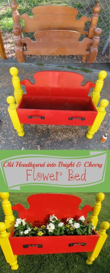9. DIY Headboard Flower Bed via Simphome