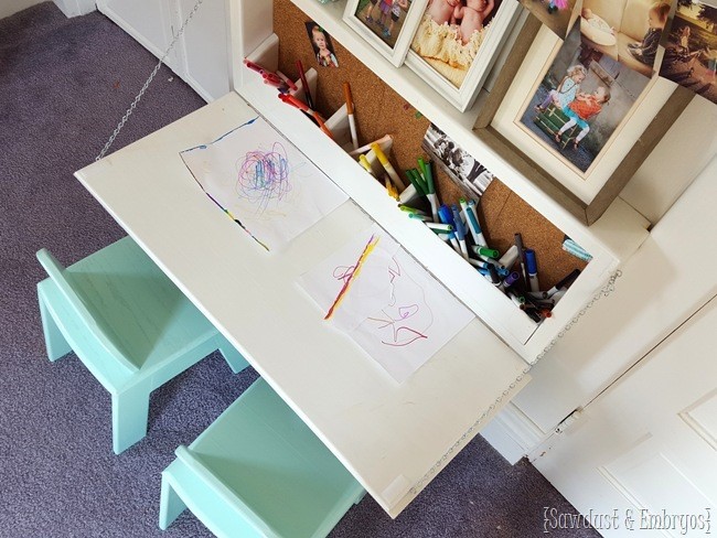 1. Craft Desk with Storage via Simphome