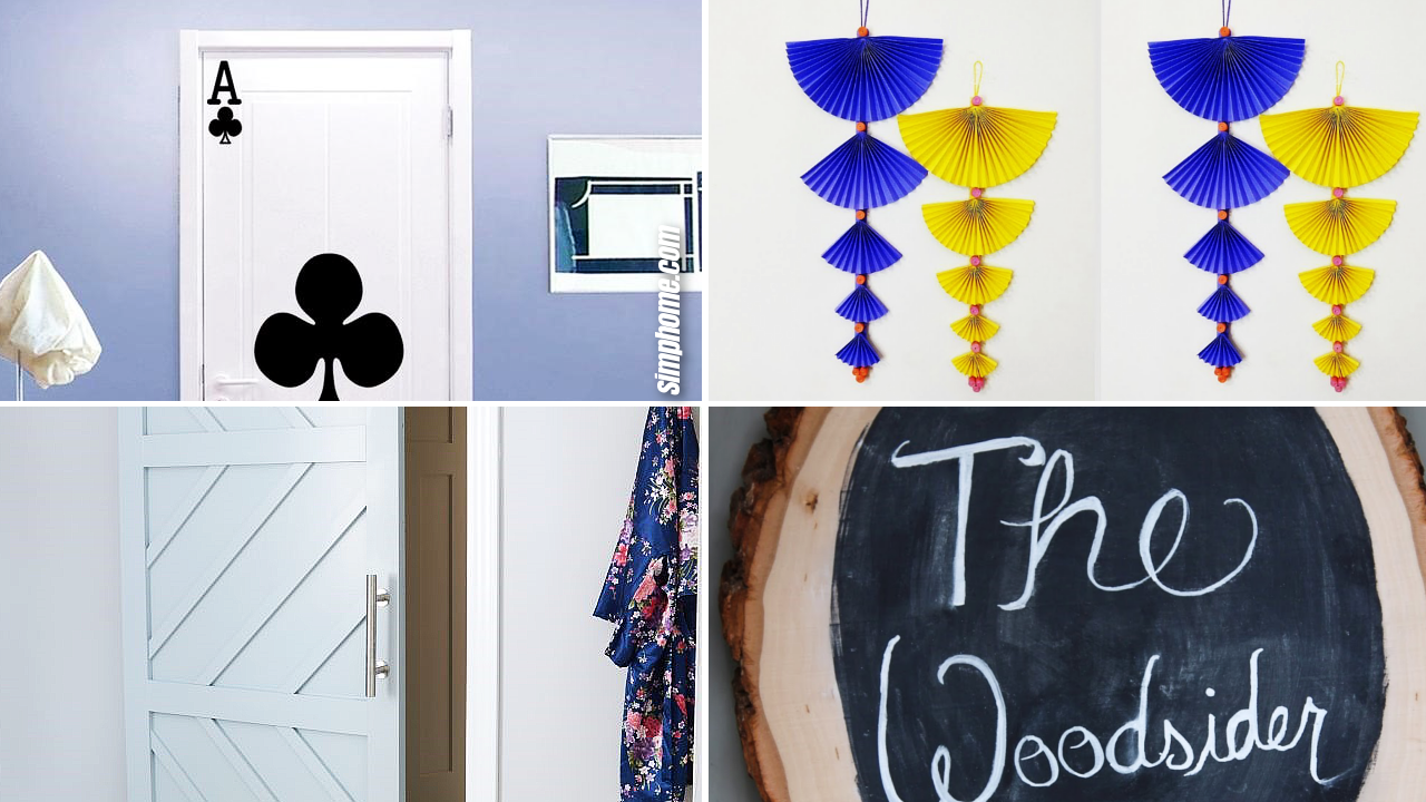 10 DIY bedroom door décor ideas via Simphome.com Featured Image