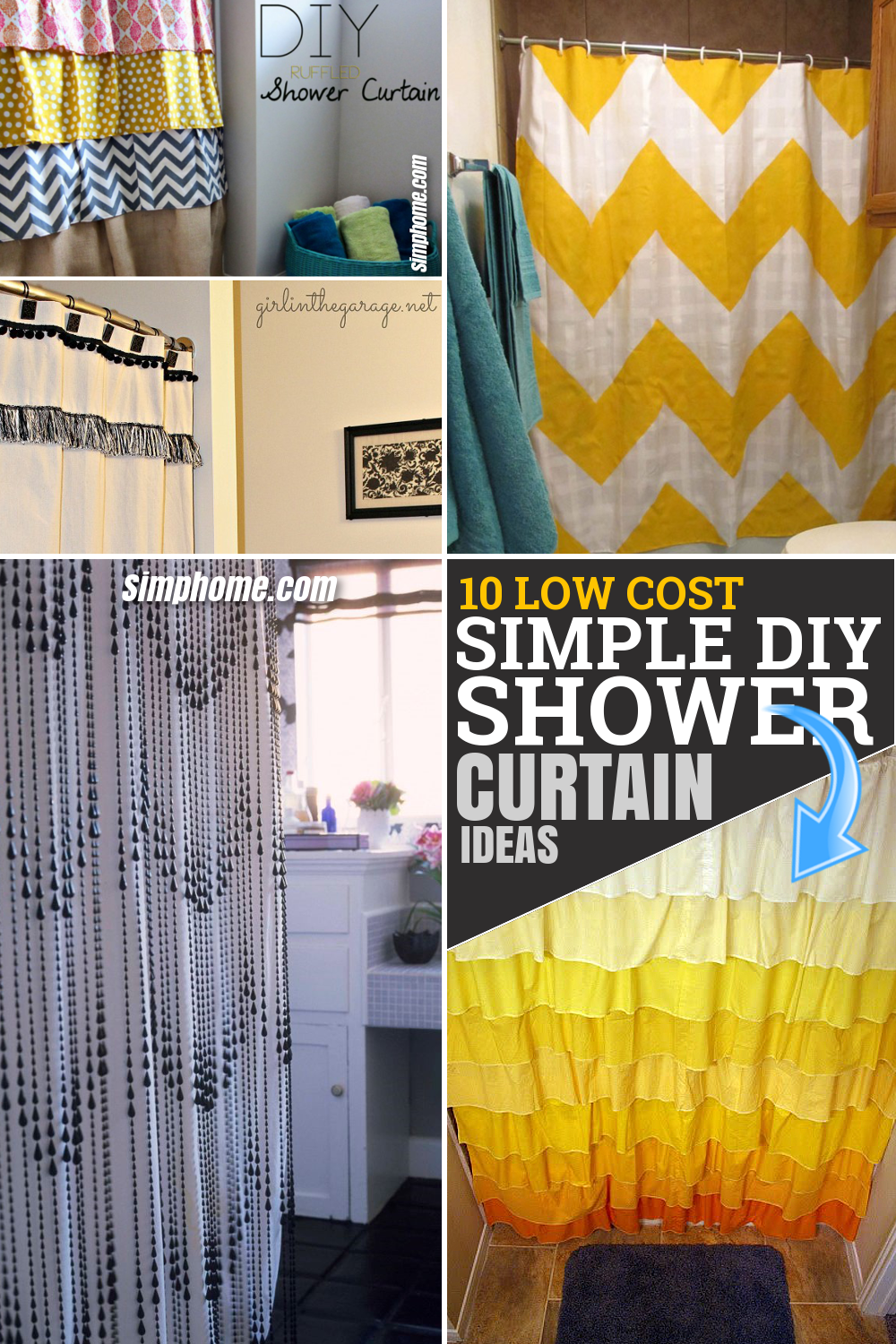 10 Low Cost and Simple DIY Shower Curtain by SIMPHOME.COM Ideas Featured pintretest long