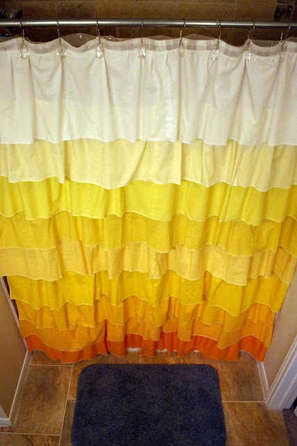 8. Ombre Ruffled Shower Curtain via Simphome