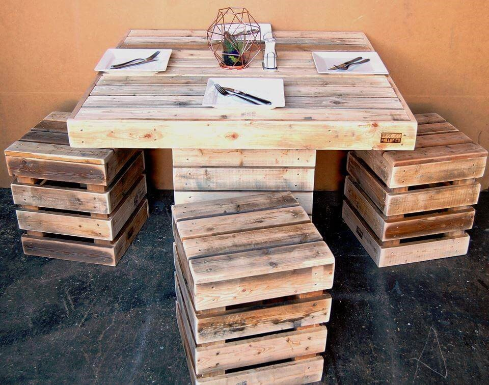 8. Upcycled Wooden Pallet Dining Table via Simphome