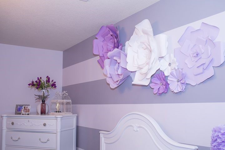 1. Accent Wall with Giant Paper Flowers via Simphome
