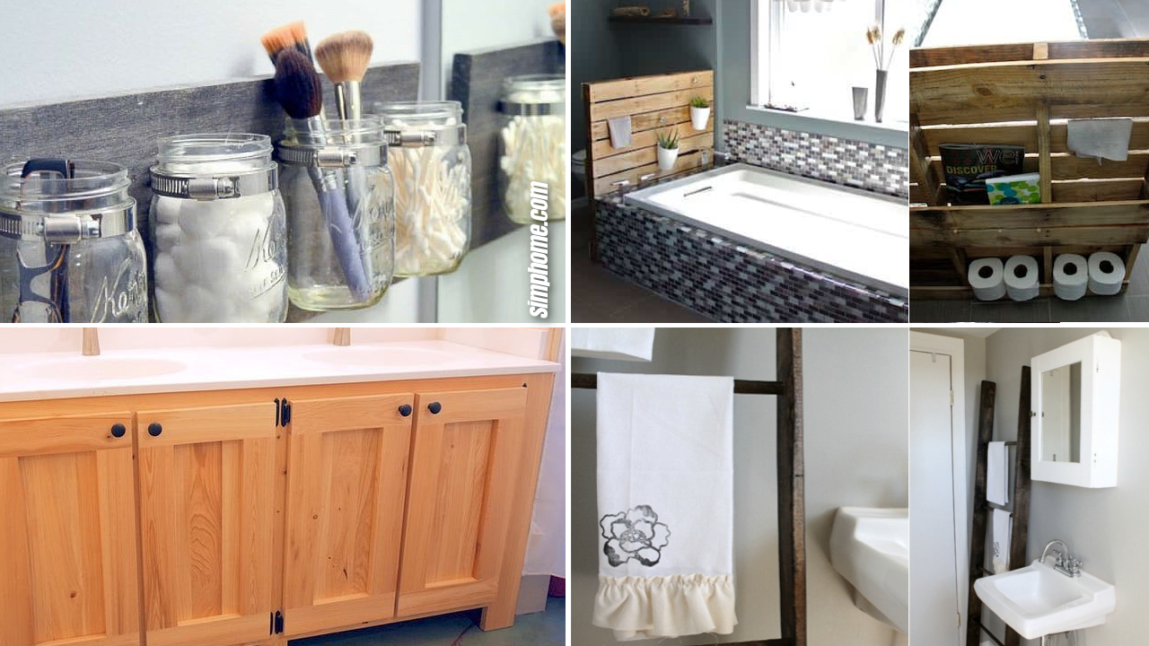 10 DIY Rustic Furniture Projects for Your Bathroom via SIMPHOME.COM Featured image