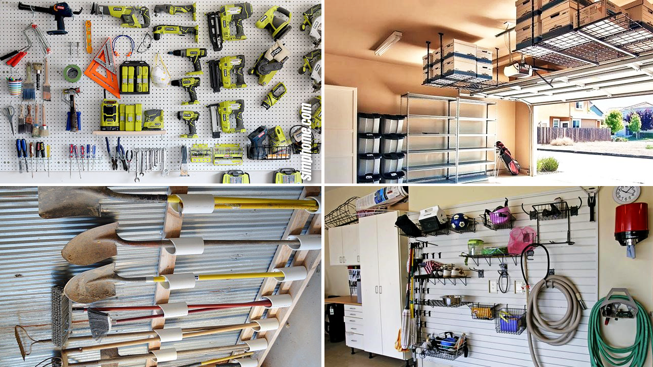 10 DIY garage organization and storage ideas via SIMPHOME.COM Featured Image