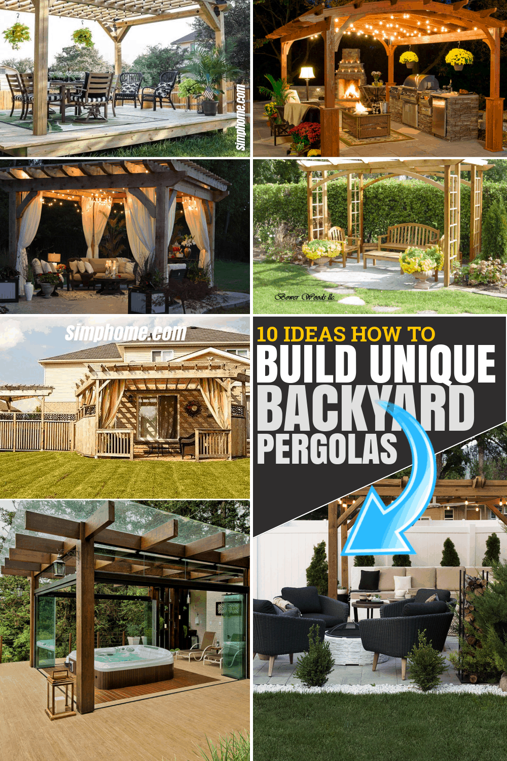 10 ideas Awesome ideas how to build Unique backyard Pergolas Via SIMPHOME.COM Pinterest Featured Image