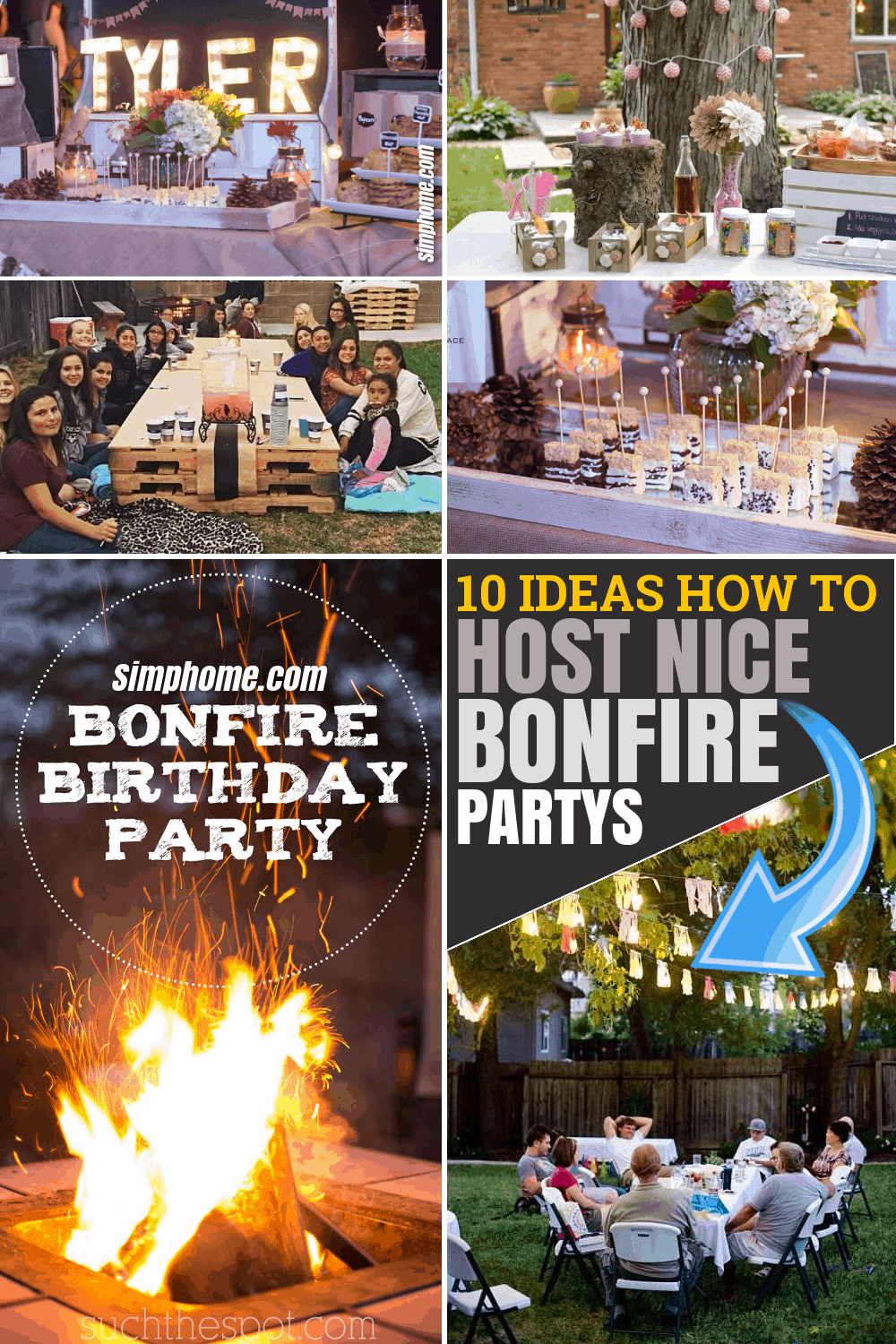 10 ideas How to host fun backyard bonfire parties via SIMPHOME.COM Featured Pinterest Image