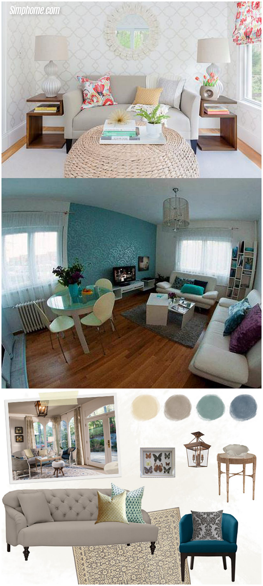 Small room design living room arrangements ideas and design via Simphome.com